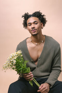 Studio portrait of young black man
