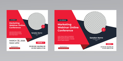 modern business strategy live webinar invitation for social media web banner template 