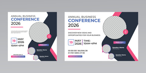 modern business strategy live webinar invitation for social media web banner template 