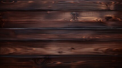 Naklejka premium Close up of dark brown painted wooden Planks. Wooden Background Texture 