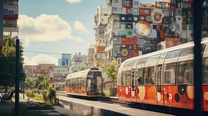 Naklejka na ściany i meble archigram style mobile city in a urban environment in berlin