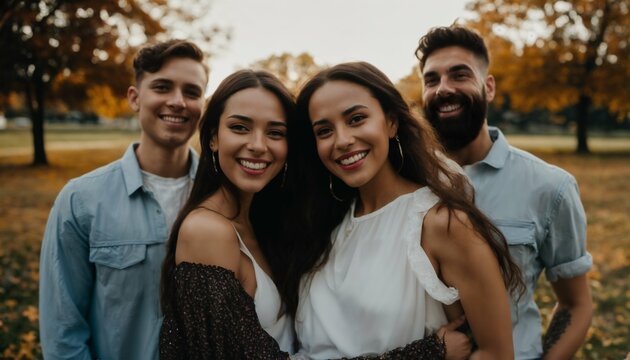 Smiling young woman in polyamorous relationship ENM concept