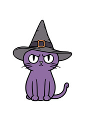 Mystical Witch Cat Vectors: Premium Halloween Cat Artwork for Designs
