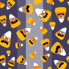 Halloween cartoon candy seamless sugar monster pattern for wrapping paper and fabrics and kids clothes print