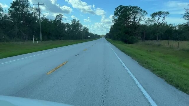 Driving through the Florida countryside on Highway 192.
