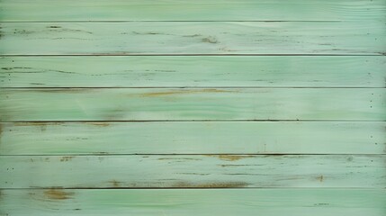Obraz premium Close up of light green painted wooden Planks. Wooden Background Texture 
