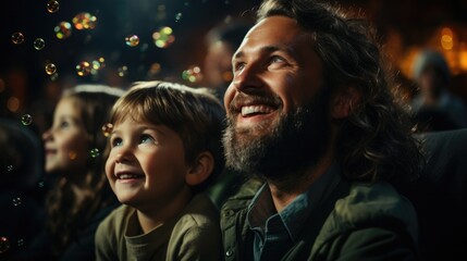 Experience Movie magic at cinema - Christmas themed stock photo