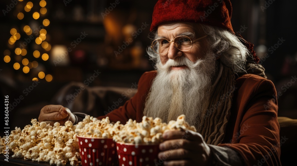 Wall mural movie magic at christmas time we love cinema - christmas themed stock photo