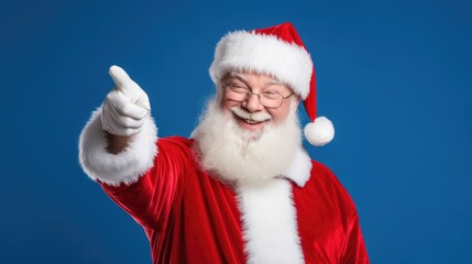Old Santa Claus points at something - Christmas themed stock photo