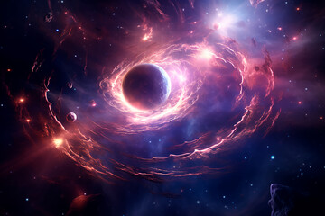 Fototapeta premium The biggest Quasar in the Universe, MegaMassive Quasar, dark Quasar