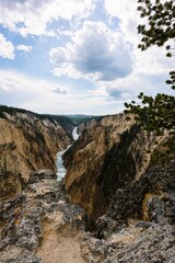 Scenic view of a river in Yellowstone National Park, Wyoming.