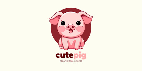 All-in-One Pig Cartoon: Vector Illustration Graphic for Logo, Icon, Design, Poster, Flyer, and Advertisement Perfection