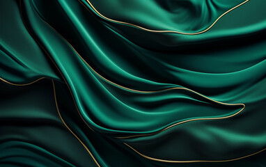 Obraz premium Emerald Elegance: Luxurious Green and Gold Textured Wallpaper Illustration. AI