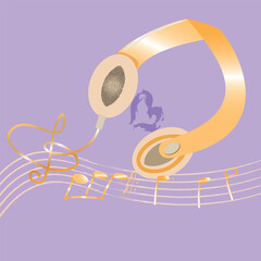 cartoon version of yellow headphones