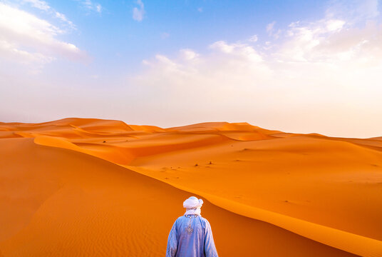 Nomad on Sahara desert.