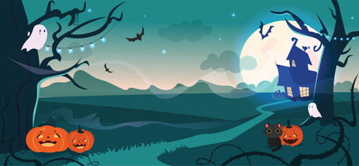 Halloween background vector illustration. 