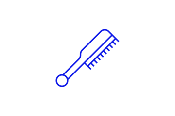 Isolated hair comb illustration in flat style design. Vector illustration in trend blue color.