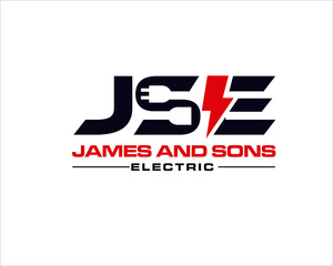j s e electric logo designs for construction or power service logo
