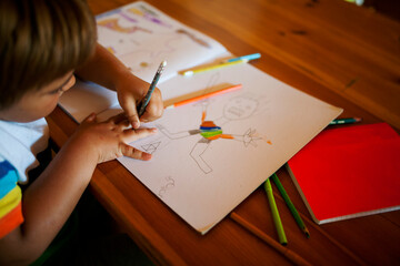 kid making a drawing