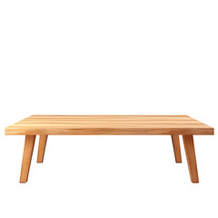 Wooden table isolated on transparent background with clipping path