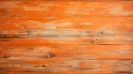Close up of tangerine painted wooden Planks. Wooden Background Texture
