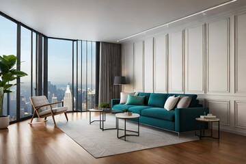 Naklejka na ściany i meble modern living room with furniture