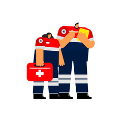Cartoon Character of Emergency medical technician, paramedic.