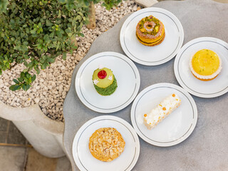 Selection of patisserie cakes