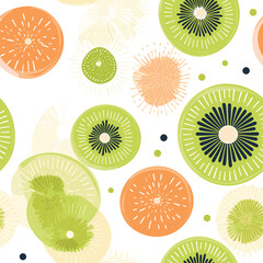 Seamless Colorful kiwi Pattern. Seamless pattern of kiwi in colorful style. Add color to your digital project with our pattern!