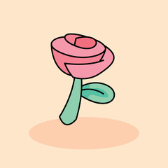 Rose Free vector cartoon icon illustration. customer experience icon concept isolated . flat cartoon style