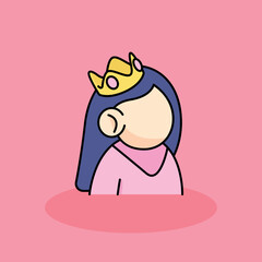 Woman Free vector cartoon icon illustration. customer experience icon concept isolated . flat cartoon style