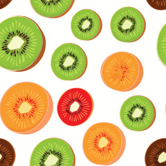 Fototapeta premium Seamless Colorful kiwi Pattern. Seamless pattern of kiwi in colorful style. Add color to your digital project with our pattern!