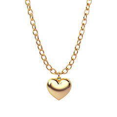 Isolated love pendant with golden chain