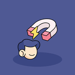 Magnet Free vector cartoon icon illustration. customer experience icon concept isolated . flat cartoon style