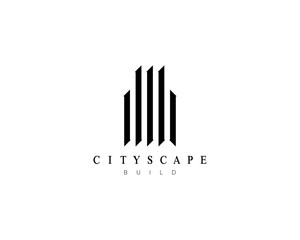 Modern architecture, skyscraper, structure, building, real estate and apartment logo design template for business identity.