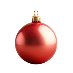 Christmas toy in red and gold isolated on transparent background