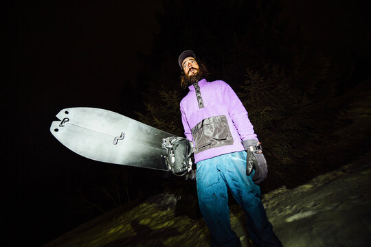 A man with a splitboard