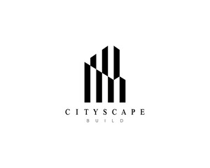 Building, apartment, residence, architecture, construction, skyscraper, cityscape, structure and planning logo design.