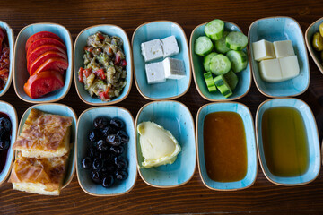 Traditional Colorful Turkish Breakfast Photo, Üsküdar Istanbul, Turkey (Turkiye)