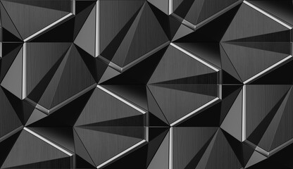 Black geometric wall art.