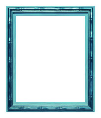 Bamboo blue frame isolated on the white background