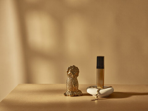 Skincare and jewelry minimalistic display