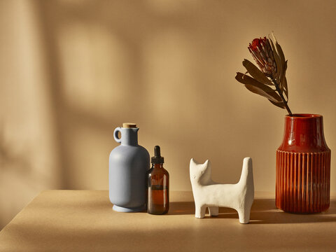 Sober bath ornaments still life