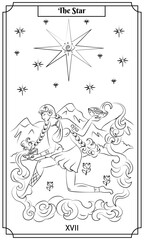the illustration - card for tarot - The Star card.