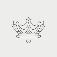 crown logotype, vector illustration line art