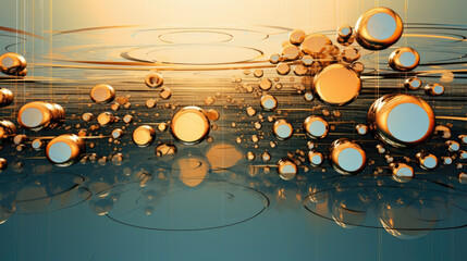 each circle acts as a mirror reflecting and blending into one another. Abstract wallpaper backgroun