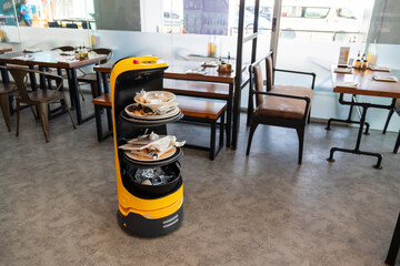 Robot Working In Restaurant