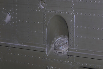 Studded Military Helicopter Fuselage With Fuel Cap
