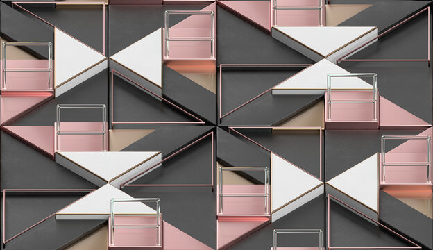 Geometric mosaic wallpaper design.