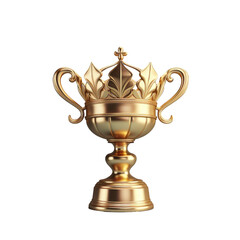 Fototapeta na wymiar golden trophy on transparent background